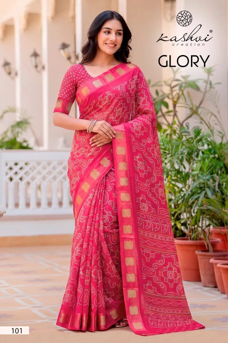 Glory By Kashvi Georgette Bandhej Saree